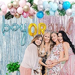 Baby Shower Decoration Items- 99Pcs Baby Shower Decorations,Baby Shower Foil Balloons, Foil Curtains, Metallic Balloons, Confetti Balloons, Leaves, Arch, Glue Dot With Decoration Service At Your Place