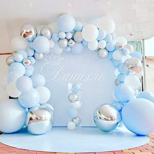 Happy Birthday Balloons Garland Kit-138Pcs Birthday Decorations Kit For Boys/Blue Rubber Helium Balloons For Decoration/ 1St Bday/Ballon Packet/ Balloon Material With Decoration Service At Your Place With Decoration Service At Your Place