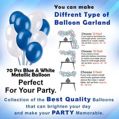 Happy Birthday Decorations For Boys- Blue Paper Fan, Hand Balloon Pump, Metallic Balloons With Blue Paper Banner -Decoration Items For Birthday Party, Birthday Decoration Kit Combo-78Pcs With Decoration Service At Your Place With Decoration Service At Your Place