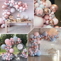 Pink Rubber Balloons Garland Arch Kit- 87Pcs, Birthday Decoration Items For Girls/Bride To Be Balloon/Girl Arrival Kit/Baby Theme Parties/1St Birthday Decoration For (Multi Color) With Decoration Service At Your Place