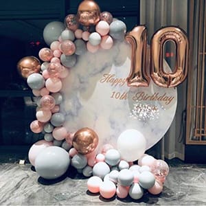 Pink Rubber Balloons Garland Arch Kit- 87Pcs, Birthday Decoration Items For Girls/Bride To Be Balloon/Girl Arrival Kit/Baby Theme Parties/1St Birthday Decoration For (Multi Color) With Decoration Service At Your Place