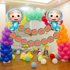 Coco Theme Birthday Party Decorations Kit- 53Pc Combo Includes Coco Cartoon Foil Balloons With Decorative Service At Your Place.