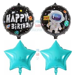 Space Craft Theme Party Decoration Combo Pack Of 48 Pcs ,Ufo Space Craft Theme Foil Balloons Set ,40 Metallic Balloons, Foil Curtains ,Happy Birthday Banner -Theme Decoration Items With Decoration Service At Your Place