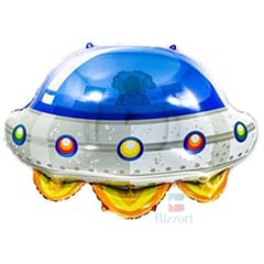 Space Craft Theme Party Decoration Combo Pack Of 48 Pcs ,Ufo Space Craft Theme Foil Balloons Set ,40 Metallic Balloons, Foil Curtains ,Happy Birthday Banner -Theme Decoration Items With Decoration Service At Your Place