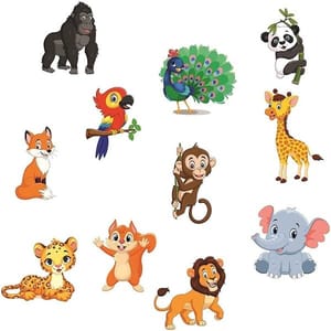 Birthday Decoration For Boys Animal Jungle Theme Birthday Decoration (Pack Of 76, Multicolor) With Decoration Service At Your Place