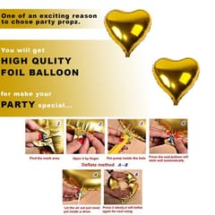 cRed I Love You Decoration Happy Anniversary Combo Kit 45Pcs Heart Foil Balloon Red -Gold Metallic Balloon,For Adult, Husband, Wife Birthday Party  With Decoration Service At Your Place