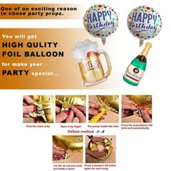 Foil & Latex For Adult Birthday Decoration Balloons Combo (Decoration, Golden) - Set Of 40 With Decoration Service At Your Place With Decoration Service At Your Place