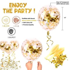 Foil & Latex For Adult Birthday Decoration Balloons Combo (Decoration, Golden) - Set Of 40 With Decoration Service At Your Place With Decoration Service At Your Place