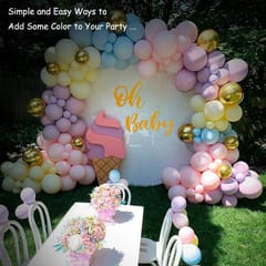 Pastel Balloons Decorations- 115Pcs Garland For Combo Birthday Decoration/ Unicorn Theme/ Candy/ Donut/1St First Years Baby/Bachelorette With Decoration Service At Your Place With Decoration Service At Your Place