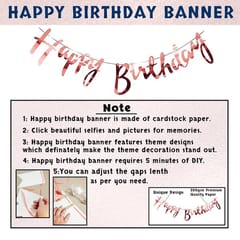 Birthday Decoration Items Combo Set For Girls Kids- Happy Birthday Bunting, Metallic And Chrome Balloons, Glue Dot,Arch Strip For Birthday Decorations Celebrations - 60Pcs  With Decoration Service At Your Place With Decoration Service At Your Place