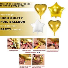 Happy Birthday Blue Decoration Kit Combo 58Pcs Banner, Balloon, Metallic, Confetti, Heart And Star Foil And Glitter Cake Topper For Celebration With Decoration Service At Your Place With Decoration Service At Your Place