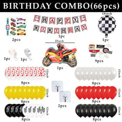 Car Theme Decoration For Birthday Combo - 56Pcs Kit For Boys - 1St Birthday Celebration With Decoration Service At Your Place With Decoration Service At Your Place