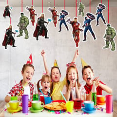 Avengers Happy Birthday Theme Party Decorations Items Combo Kit Set - 45Pcs With Banner, Cutouts, Balloons For Girls Boys Kids With Decoration Service At Your Place With Decoration Service At Your Place