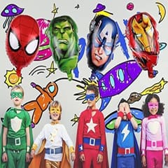 Birthday Decorations, Avengers Theme Decorations Set For Boys With Balloons Garland Kit, And Superhero Foil Balloons Red;Gold;Blue  With Decoration Service At Your Place