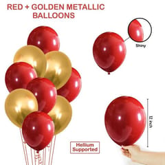 Elegant & Romantic Touch Of Red Gold I Love You Banner Balloons Perfect For Happy Decorations Kit Of 47Pc With Decoration Service At Your Place