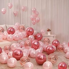 Elegant & Romantic Touch Of Red Gold I Love You Banner Balloons Perfect For Happy Decorations Kit Of 72Pc With Decoration Service At Your Place