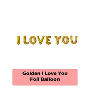 Elegant & Romantic Touch Of Red Gold I Love You Banner Balloons Perfect For Happy Decorations Kit Of 161Pc With Decoration Service At Your Place