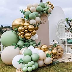 Jungle Safari Theme Exclusive Balloon Garland Kit With Ivy Vines Leaf Garland Combo 132 Pcs With Decoration Service At Your Place