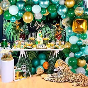 Jungle Safari Theme Exclusive Balloon Garland Kit With Ivy Vines Leaf Garland Combo 167 Pcs With Decoration Service At Your Place