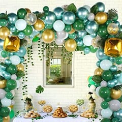 Jungle Safari Theme Exclusive Balloon Garland Kit With Ivy Vines Leaf Garland Combo 167 Pcs With Decoration Service At Your Place