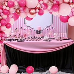 cPink Balloon Arch Garland Kit, Hot Pink Rose Gold Chrome Balloons For Birthday Shower Princess Theme Party Background Decorations-160Pcs With Decoration Service At Your Place