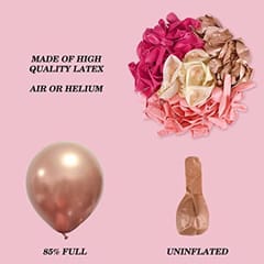 cPink Balloon Arch Garland Kit, Hot Pink Rose Gold Chrome Balloons For Birthday Shower Princess Theme Party Background Decorations-160Pcs With Decoration Service At Your Place