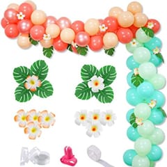 Tropical  Theme Balloon Garland Arch Kit, Hawaii Jungle Luau Moana Balloon Garland Palm Leaves Plumeria For Tropical Party Decorations Aloha Luau Party Kit Of 80Pc With Decoration Service At Your Place