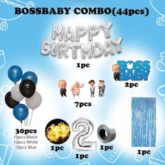 Boss Baby Theme Decorations Combo Set -44Pcs For Boys 2Nd Birthday Party Decorations,Birthday Decorations Kit For Boys 2Nd Birthday With Decorative Service At Your Place.