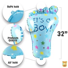 Baby Boy Welcome Decoration Kit For Home 44Pcs / Foil Baloons Baby Foot Bottle Shape Baloons For Kids Birthday Party New Born Baby Theme Decoration Kit, Blue  With Decorative Service At Your Place.