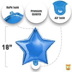 Set Of 41 Pcs -15 White,Blue Pastel Balloons, 1 Bottle, 2 Blue Star Foil Balloon, 1 Blue Foot, 8 Letter Baby Boy Balloon For Kids Birthday Party Theme Decoration Kit  With Decorative Service At Your Place.