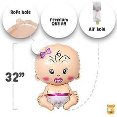 Baby Girl Welcome Home Decoration Kit, Foil Balloons, Baby Foot Bottle Shape Balloons For Kids Birthday Party Decoration Kit, Pink, 44Pcs  With Decorative Service At Your Place.