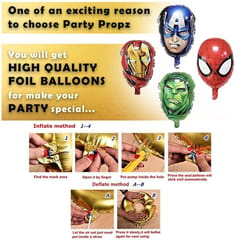 Super Hero Theme Birthday Decoration Combo Kit - 35Pcs Including Super Hero Theme Happy Bithday Banner, Foil Curtain, Super Hero Foil Balloons, Super Hero Theme Photobooth & 20Pcs Balloons With Decoration Service At Your Place