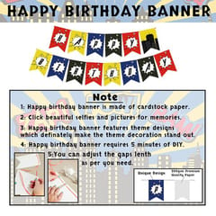 Super Hero Theme Birthday Decoration Combo Kit - 35Pcs Including Super Hero Theme Happy Bithday Banner, Foil Curtain, Super Hero Foil Balloons, Super Hero Theme Photobooth & 20Pcs Balloons With Decoration Service At Your Place