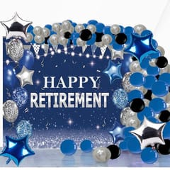 Retirement Party Supplies, Retirement Party Decorations With Happy Retirement Backdrop Balloons With Decorative Service At Your Place.