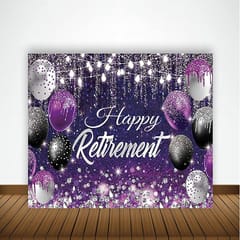 Retirement Party Supplies, Retirement Party Decorations With Happy Retirement Backdrop Balloons With Cutouts And Cake Toppers  With Decorative Service At Your Place.