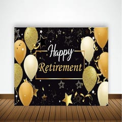 Retirement Party Supplies, Retirement Party Decorations With Happy Retirement Backdrop Balloons With Curtains With Decorative Service At Your Place.