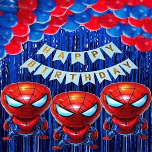 Birthday Decoration Spider Man Combo Super Hero Theme Kit Banner Balloons 36Pcs For Boys Girls Adults With Decorative Service At Your Place.