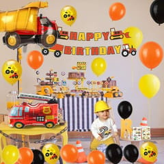 1St 2Nd Birthday Party Decorations For Boy Birthday Party Supplies With Happy Birthday Banner Construction Vehicle Fire Truck Foil Balloon (44Pcs)(Multi) With Decorative Service At Your Place.