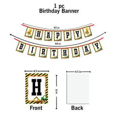 Construction Theme Birthday Decorations Items Combo Set - 47Pcs With Banner, Gold Foil Curtains,Cutouts,Balloons - Happy Birthday Decoration Kit For Girls / Boys Birthday Decorations  With Decorative Service At Your Place.