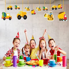 Construction Theme Birthday Decorations Items Combo Set - 47Pcs With Banner, Gold Foil Curtains,Cutouts,Balloons - Happy Birthday Decoration Kit For Girls / Boys Birthday Decorations  With Decorative Service At Your Place.