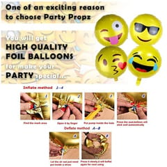 Emoji Theme Birthday Decoration Kit Combo - 46Pcs Bunting, Balloon, Foil Curtain, Foil Balloon Set For Kids, Boys,Girls Supplies/ Birthday Items/ Kids Birthday Decoration Items With Decorative Service At Your Place.