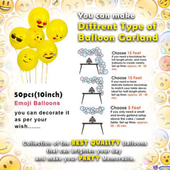 Emoji Theme Birthday Decoration Kit Combo - 52Pcs Banner, Balloon, Led Light Set For Kids, Supplies/ Smiley Birthday Items/ Kid  With Decorative Service At Your Place.