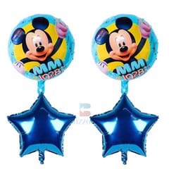 Mickey Mouse Combo Pack Of 46 Pcs | Mickey Mouse 5 Pcs Foil Balloons Set | Happy Birthday Banner | 40 Metallic Balloons - Theme Decoration Items With Decorative Service At Your Place.