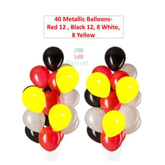 Mickey Mouse Combo Pack Of 46 Pcs | Mickey Mouse 5 Pcs Foil Balloons Set | Happy Birthday Banner | 40 Metallic Balloons - Theme Decoration Items With Decorative Service At Your Place.