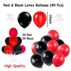 Mickey Mouse Theme Birthday Decorations Kit Combo Of 52 Pcs For Baby Kids Boys, Mickey Mouse Foil Balloons, Birthday Sash & Banner, Red & Black Balloons, Silver Curtains  With Decorative Service At Your Place.