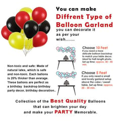 Mickey Mouse Birthday Decoration Balloon Garland Kit Set - 65Pcs For Balloon Set For Birthday Decoration - Red And Black Balloons For Decoration With Decorative Service At Your Place.