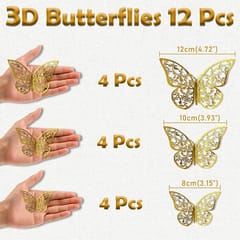 Rose Gold Birthday Decoration Kit - Pack Of 74 With Golden 3D Butterflies, Birthday Decoration Items With Latex & Rose Gold Confetti Balloons  With Decorative Service At Your Place.