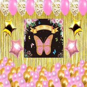 Butterfly Party Decorations For Girls Butterfly Party Supplies Butterfly Backdrop Banner Balloons (70Pc) With Decorative Service At Your Place.