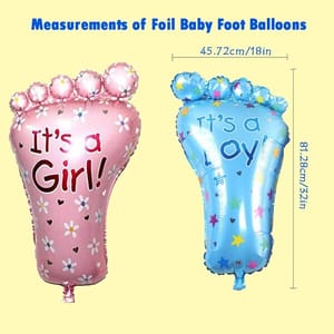 Baby Shower Golden Balloon Combo Decorations Set-52Pcs Latex, Star Foil Balloon, Baby Foot, Blue And Pink Theme Decoration With Foil Curtain For Maternity, Pregnancy  With Decorative Service At Your Place.