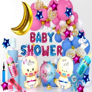 Baby Shower Decoration Special Celebration/Maternity Photo Shoot Props Combo Of 111 Pcs With Decorative Service At Your Place.